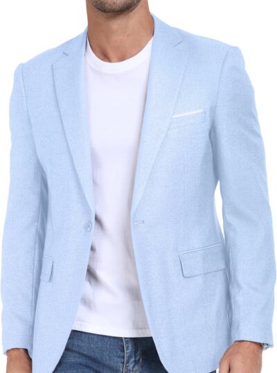 Mens Casual Blazer Jacket Lightweight Sports Coat Suit Jacket for Summer Daily Business Wedding Party Travel