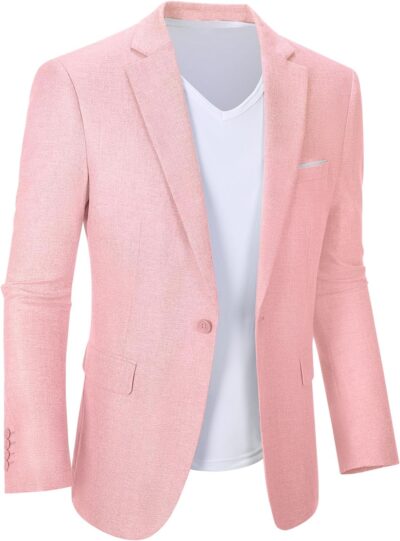 Mens Casual Blazer Jacket Lightweight Sports Coat Suit Jacket for Summer Daily Business Wedding Party Travel - Image 2
