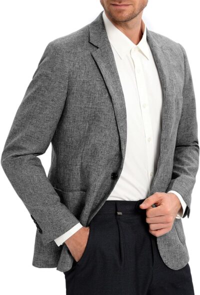 Men's Sport Coats & Blazers Linen Suit Jacket Casual Blazer for Men One Button - Image 2
